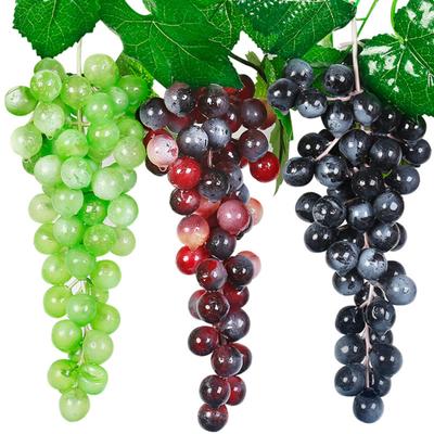 1 maço de uva falsa de plástico artificial realista de frutas falsas decoração de parede de jardim doméstico