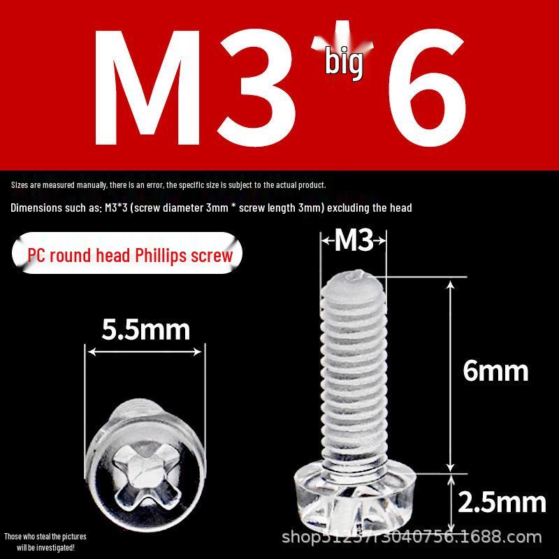 Transparent Acrylic Sheet with PC Screws and Philips Round Head Nut for DIY Fish Tank.