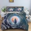 3D Printed Astronaut Duvet Cover Set Spaceman Pattern Bedding Set For Boys Girls Teens Polyester Comforter Cover King Queen Size