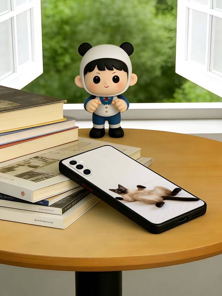 

S-Siamese Cat Cute Phone Case For Samsung Galaxy A73,A72,A71,A70,A53,A52,A51,Soft Silicone Black Cover Samsung a53 5g