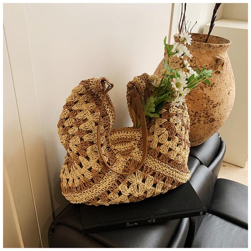 

Плетеная сумка женская новая модная пляжная сумка на плечо кроссбоди сумка-ведро соломенная сумка