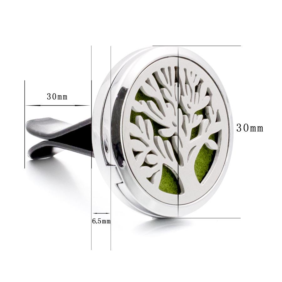

Oil Diffuser Stainless Steel Locket Accessories Life Tree Hollowed Clip On Car Outlet Perfume Vehicular