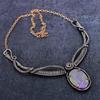 Purpurite Gemstone Handmade Copper Wire Wrap Jewelry Necklace 18" ET-4957