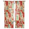 Christmas Retro Envelope Stamp Bedroom Transparent Sheer Curtains Holiday Decoration Window Voile Tulle Curtain