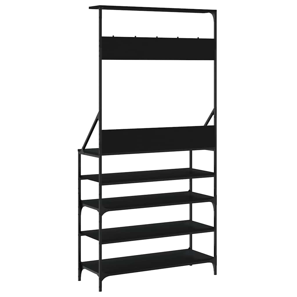 Clothing Rack with Shoe Shelf Black 90 X 34 X 184 Cm