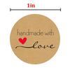 1 Inch Round Natural Kraft Baked With Love Stickers / 500 Labels Per Roll