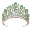 New Fashionable Alloy Rhinestone Red Green Crown Wedding Crown Bride Crown Tiaras