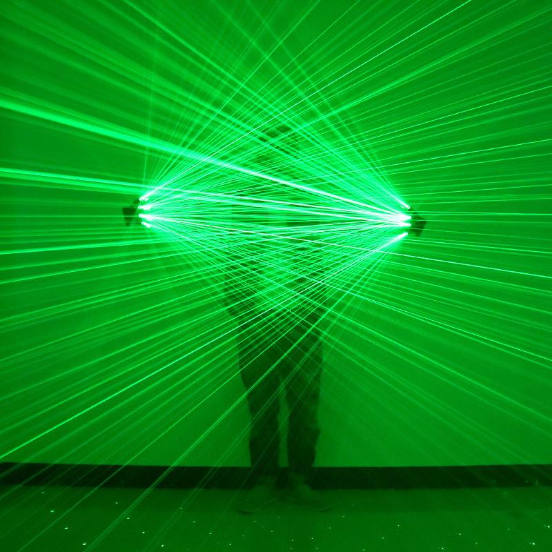 Nieuwe Hoge Kwaliteit Groene Laser Handschoenen Nachtclub Bar Feest Dans Zanger Dans Rekwisieten Dj Mechanische Handschoenen Led Licht Handschoenen