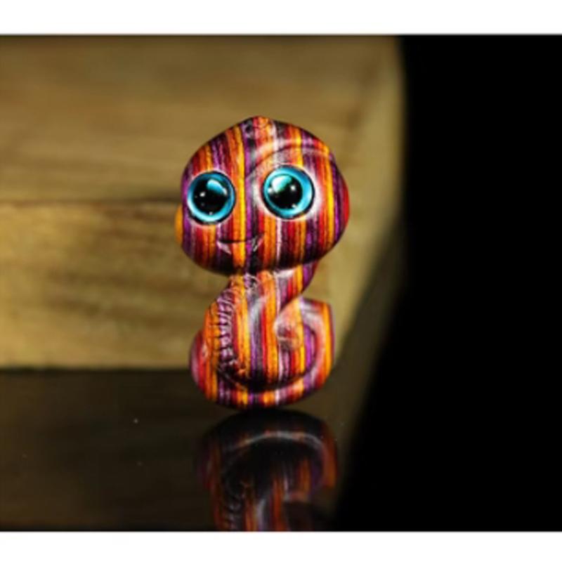 

Cute Rainbow Wooden Cat figure Ornament miniature Snake Lucky Cat Statuette desk accessories For Home Interior Decor Unique gift