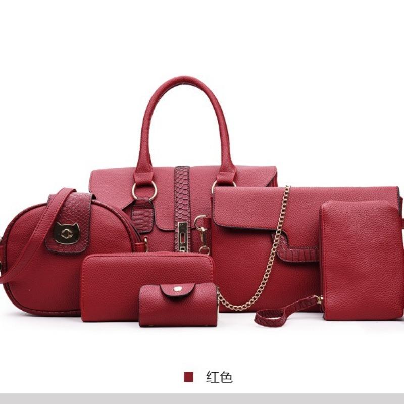 Women's Bag New Fashionable Six-piece Set, Mother and Child Bag Large-capacity Shoulder Portable Messenger Bag