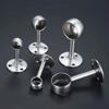 1Pcs Stainless Steel Pipe Bracket 19/22/25mm Half/All Pass Wardrobe Rail Support Flange Ceiling Fixed Clamps