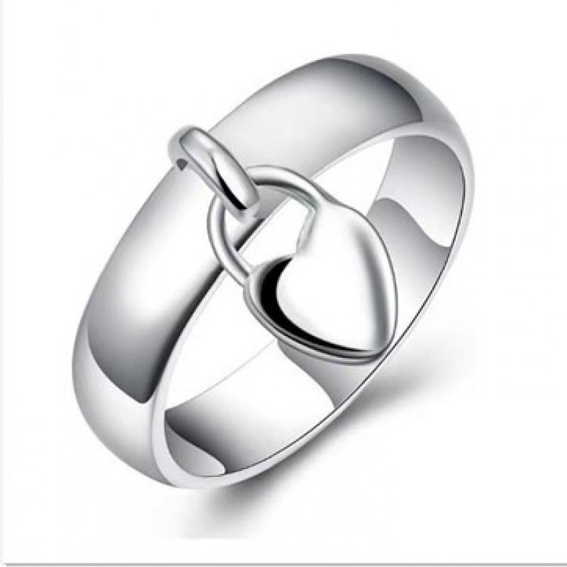 Geometric Heart-shaped Pendant Ring Jewelry for Women As A Gift - Heart-shaped Ring 6 серебряный