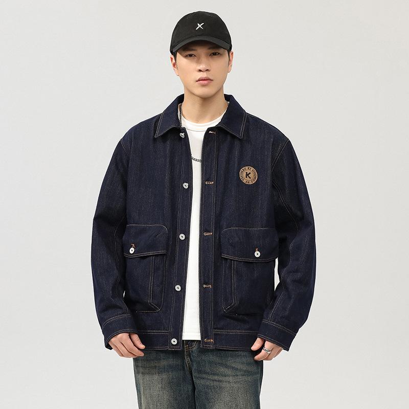 

High Street Ins Hong Kong Style Loose Spring Heavy New Trend Outdoor Fashion Personalized Denim Jacket Trendy Cool 5XL (200-107.5 kg)