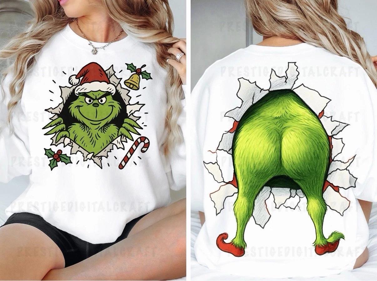 Grinch Funny Christmas T- Shirt Top Tee Merry Grinchmas Shirt, Grinch S-3XL XL