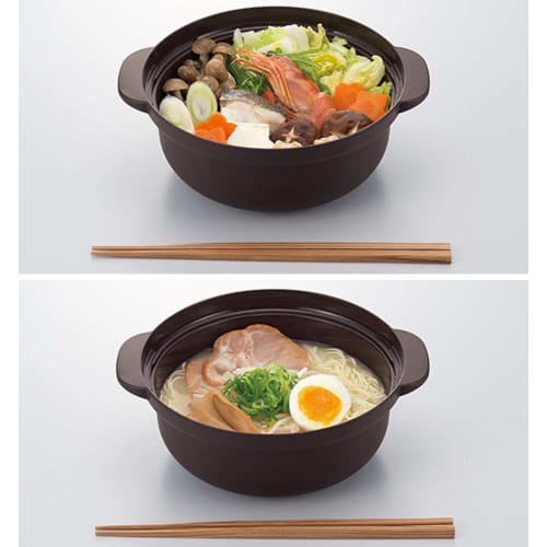 MI Creations KB-700 Microwave Cooking Pot, Brown, 1.5L, Made In Japan, Single-Serving Pot