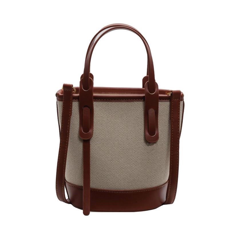 IELGY Ladies Messenger Bag Casual Portable Shoulder Contrast Color Bucket Bag