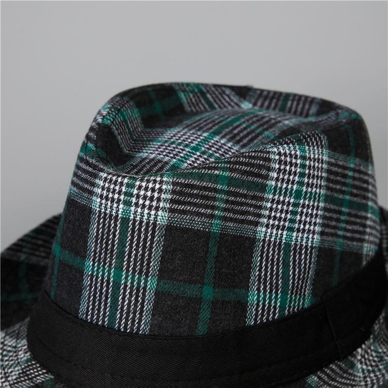 Short-Brimmed Top Hat Men'S And Women'S Spring Plaid Jazz Hat Versatile Casual British Gentleman'S Hat
