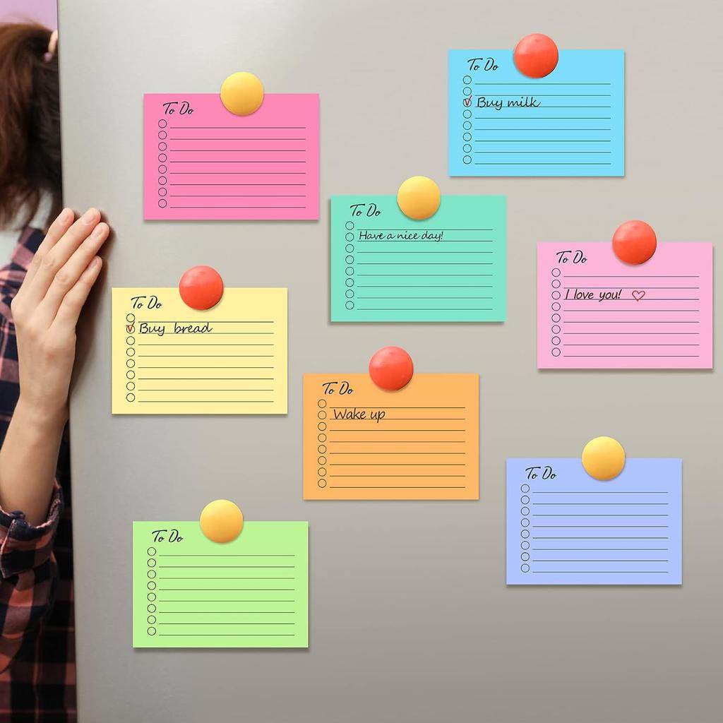 Pajean 9 Pcs/450 Sheet to Do List Sticky Note 3x4 Inch Self Stick Pads with Line Colored Planner Sticky Note Adhesive Memo for Office, Meeting,