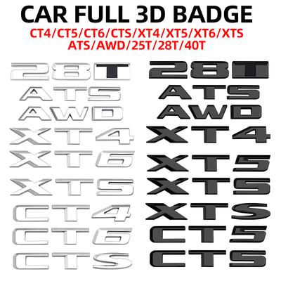 ABS Car Logo Fender Side Rear Tail Door Trunk Sticker CT4 CT5 CT6 CTS XT4 XT5 XT6 XTS ATS Emblem For 25T 28T 40T AWD