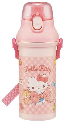 Skater Plastic Water Made In Sanrio Hello Kitty Big PSB5SANAG68640 Children's Bottle, 480ml, One-Push Opening, Antibacterial, Child-Friendly,