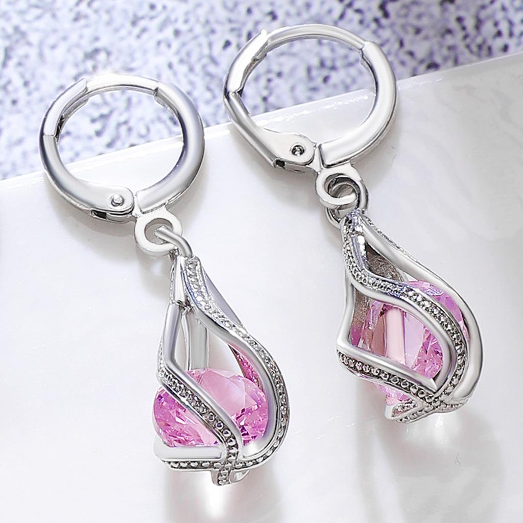 Rotating Water Drop Dangle Earrings Party Jewelry Copper Texture for Enhancing Elegances for Office or Party Setting