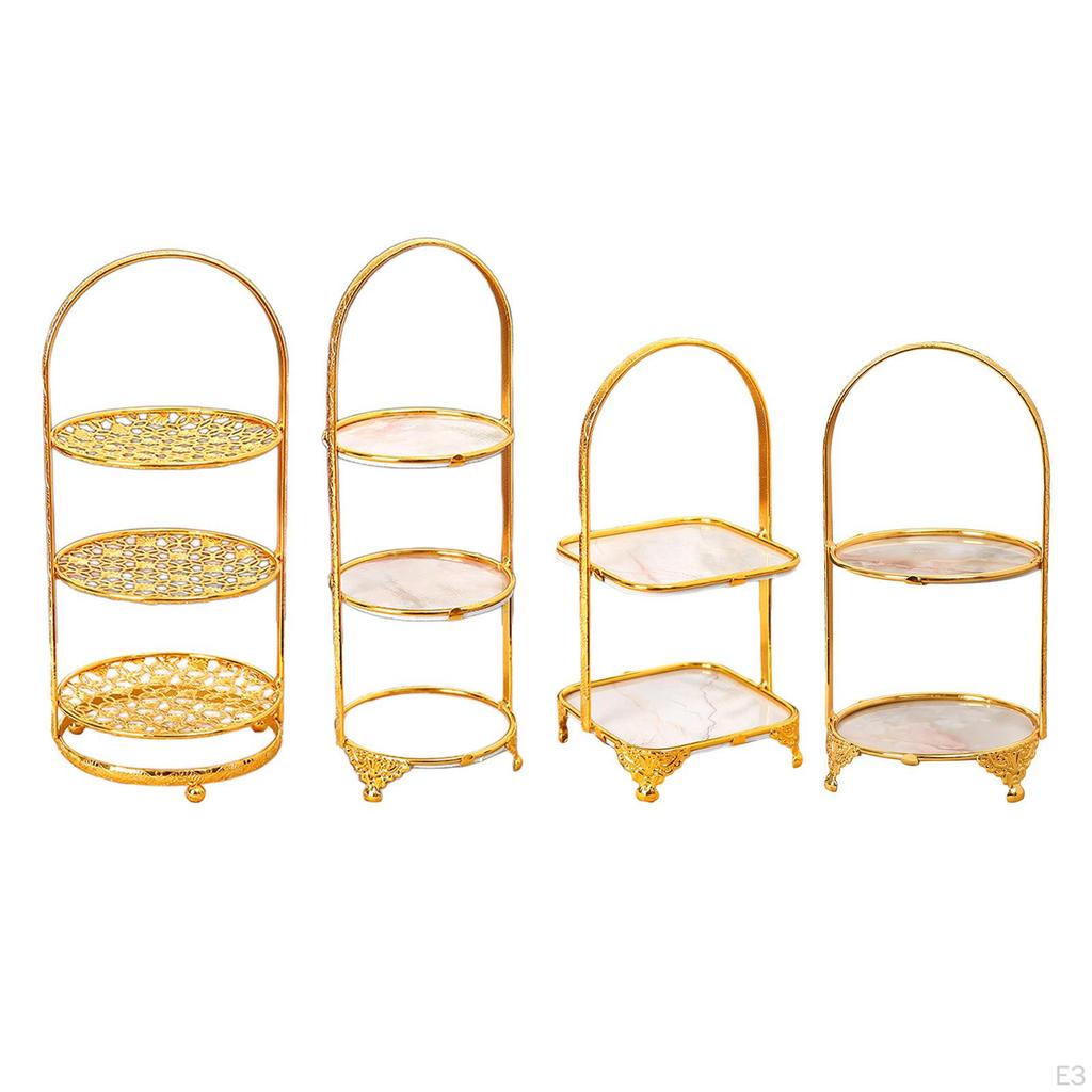 Cake Display Plate Serving Tray Luxury Stand Cupcake Holder for Anniversary Celebr Wedding