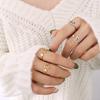 Korean Cartoon-Style Sweet Arrow Heart Open Ring: Stainless Steel & 18k Gold Retro Finger Ring for Women