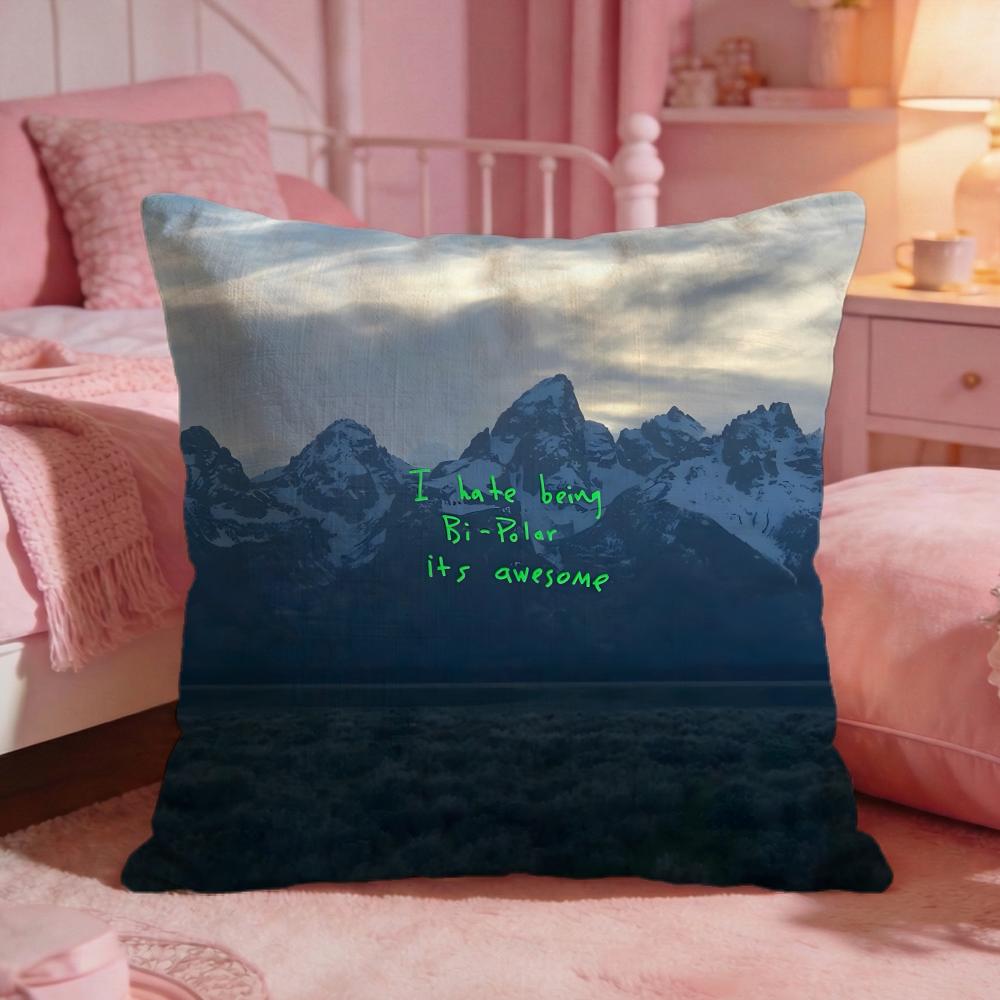 kKanye West singer Cushion Cover Premium Comfort Reversible Pillow Cove Two in One Design for Any Room  Car Interior
