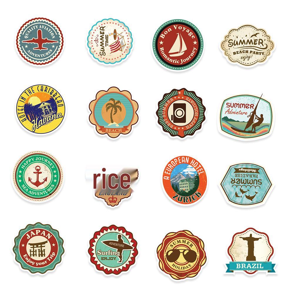 100-Piece Travel Map Graffiti Stickers for Suitcase, Phone, Car, and Skateboard