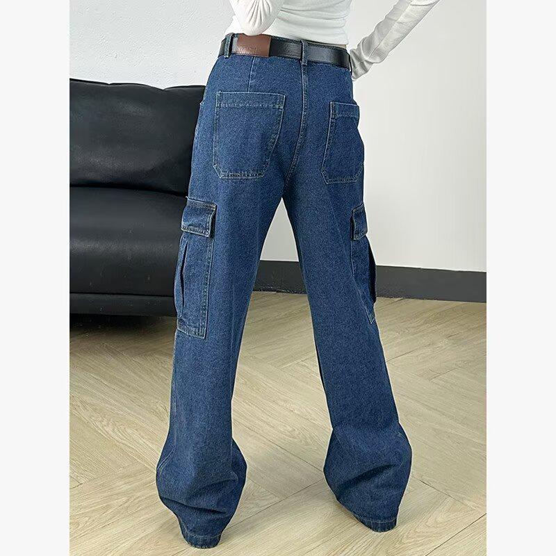 American High Street Autumn Loose Straight-Leg Cargo Jeans and Harem Trousers