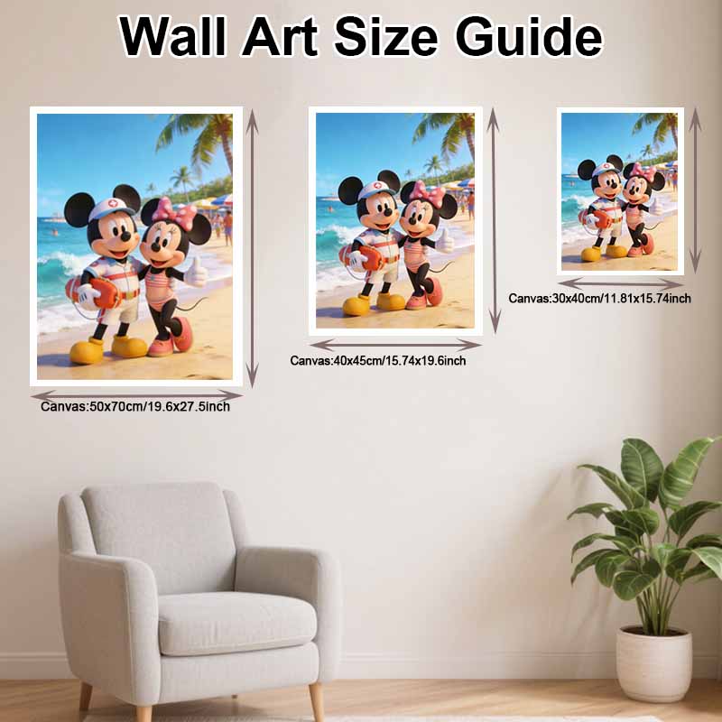 Disney DIY diamond painting 5d full diamond Mickey Minnie beach lifeguard cross stitch diamond living room bedroom decorative painting
