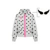 Polka Dot Zip Up Hoodie Women Loose Fit Casual Street Style 2026