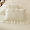 3pcs White Bedding set ruffles Duvet Cover Set (1*Duvet Cover + 2*Pillowcase, Without Core)for bedroom guest room