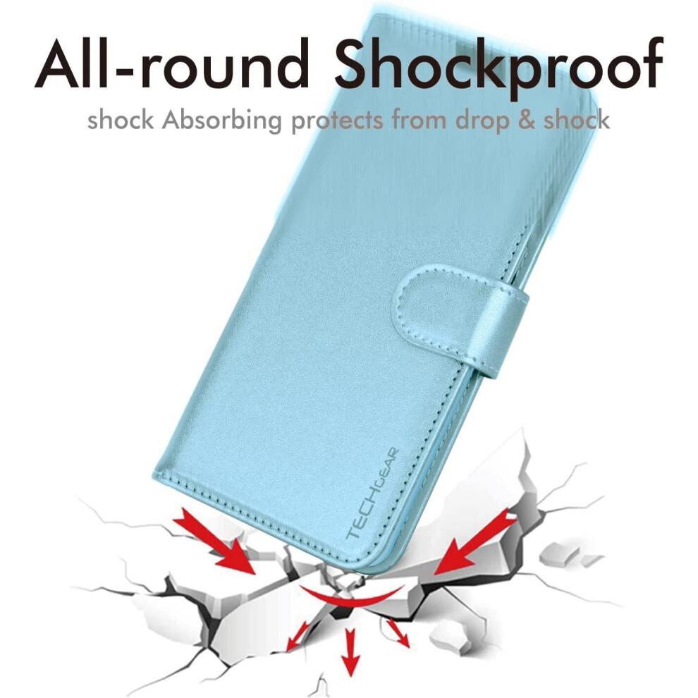 iPhone 14 Leather Wallet Case, Flip Protective Case Cover with Wallet Card Holder, Stand and Wrist Strap - PU Leather with Magnetic Closure