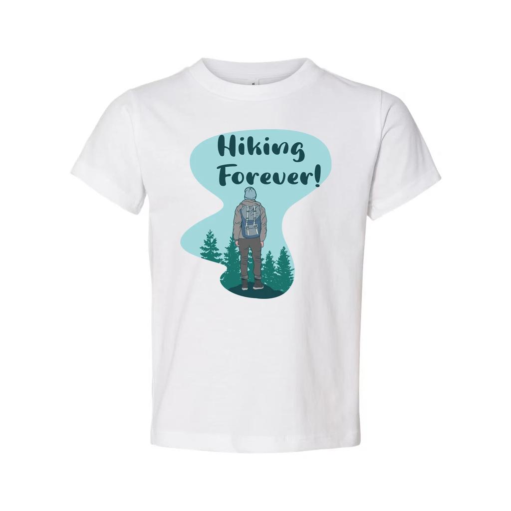 Unisex Hiking Forever Graphic T Shirt With Backpacker And Forest Scene Artwork F
