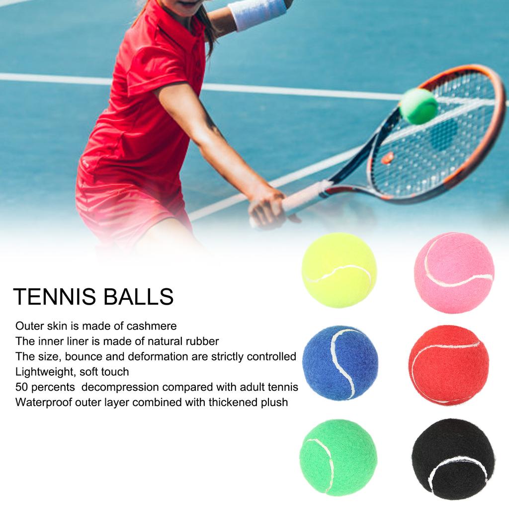 6Pcs Tennis Training Balls Multicolor Cashmere and Rubber Tennis Ball Set for Clubs Youth Training