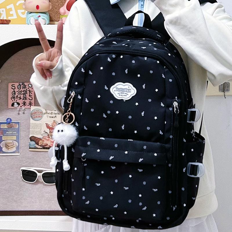 Schoolbag, Japanese INS new high-look, fresh, and personalized backpack, lightweight backpack for middle and high school students, large-capacity