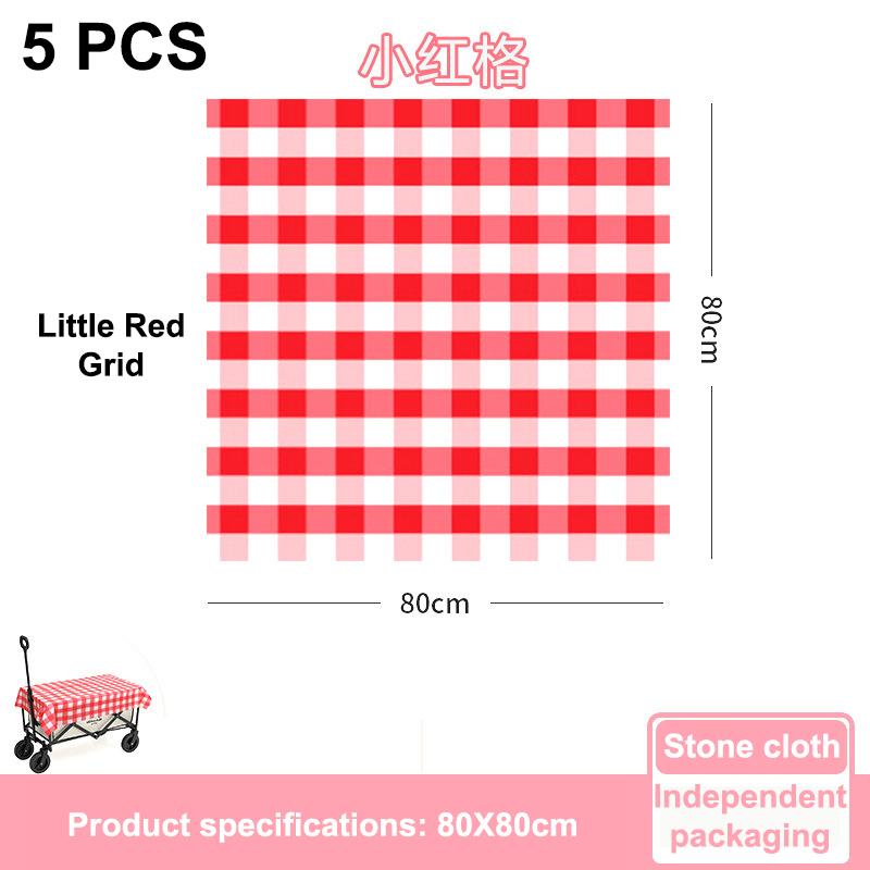 5pcs Disposable Waterproof Oil Proof Tablecloth Convenient For Outdoor Camping Thick Picnic Cushion Ring Protective Table Cloth