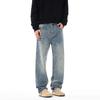 Spring and Autumn New Large Size Washed Retro Jeans Men's Loose Straight-Legged Casual Pants