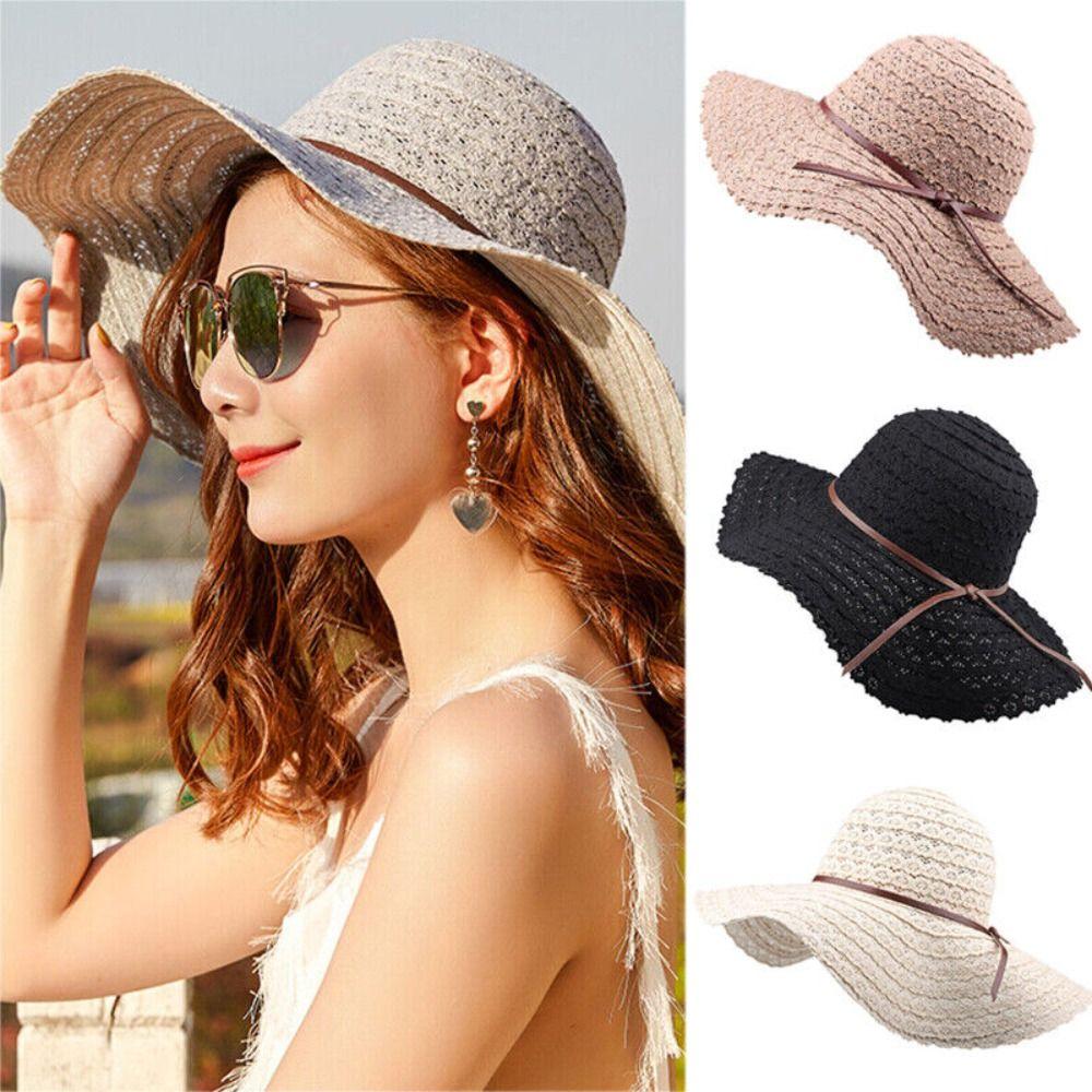 

Foldable UV Protection Wide Brim Caps Beach Hat Straw Hat Sunscreen Cap Sun Hat