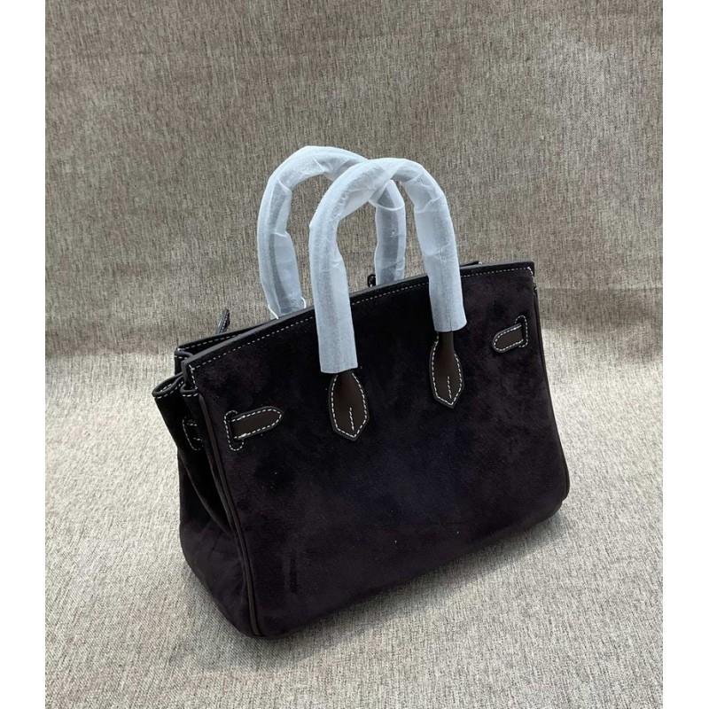 Genuine Leather Women s Bag Suede Cowhide With Matte Classic Fashionable Portable Single-shoulder Diagonal 25x20x14cm