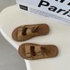 2025 summer new soft-soled outer wear belt buckle cool slippers women's retro casual flat beach shoes