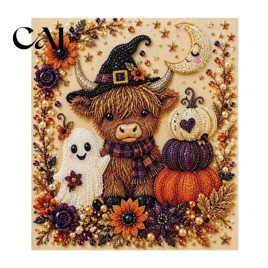 Fai da te Mosaico 3D Artigianato Halloween Pittura con Perle Finte Kit, Fantasma Carino 3D Hobby Antistress per Donne Kit Adulti, Artigianato di Natale Casa