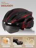 Yu Zhaolin Bicycle Helmet with Integrated Goggles, One-Piece Riding Helmet for Men and Women, Mountain and Road Bike Safety Helmet