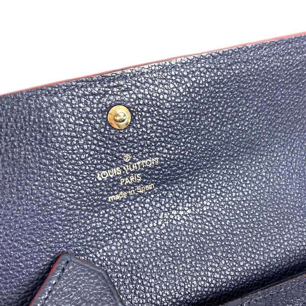 Louis Vuitton M62127 MonogramEmpreinte Portefeuille Ponneuf Long Wallet Navy/Red