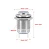 X AUTOHAUX 12mm 2 Pin Car Auto Push Button Switch Automatic Reset Metal Silver Tone