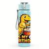 1PC It Is My 6th Birthday Drumming Dino 750ml Color Plastic Water Bottle Leakproof Flip Straw Lid For Sports Office Home Use