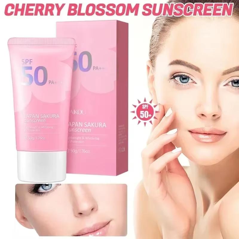 LAIKOU SPF 50 PA+++ Sakura opalovací krém na obličej, tělo, krk, solární blokátor, dlouhotrvající opalovací krém na obličej, opalovací krém 50 g