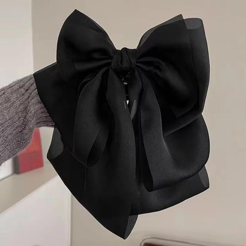 Korean Big Size Bow Hair Clip Claw Clamp Women High Ponytail Barrettes Headwear Girls Women Hair Accessories Hair Clips