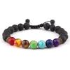 Energy Volcanic Stone Yoga Bracelet - 8mm Natural Woven Beads